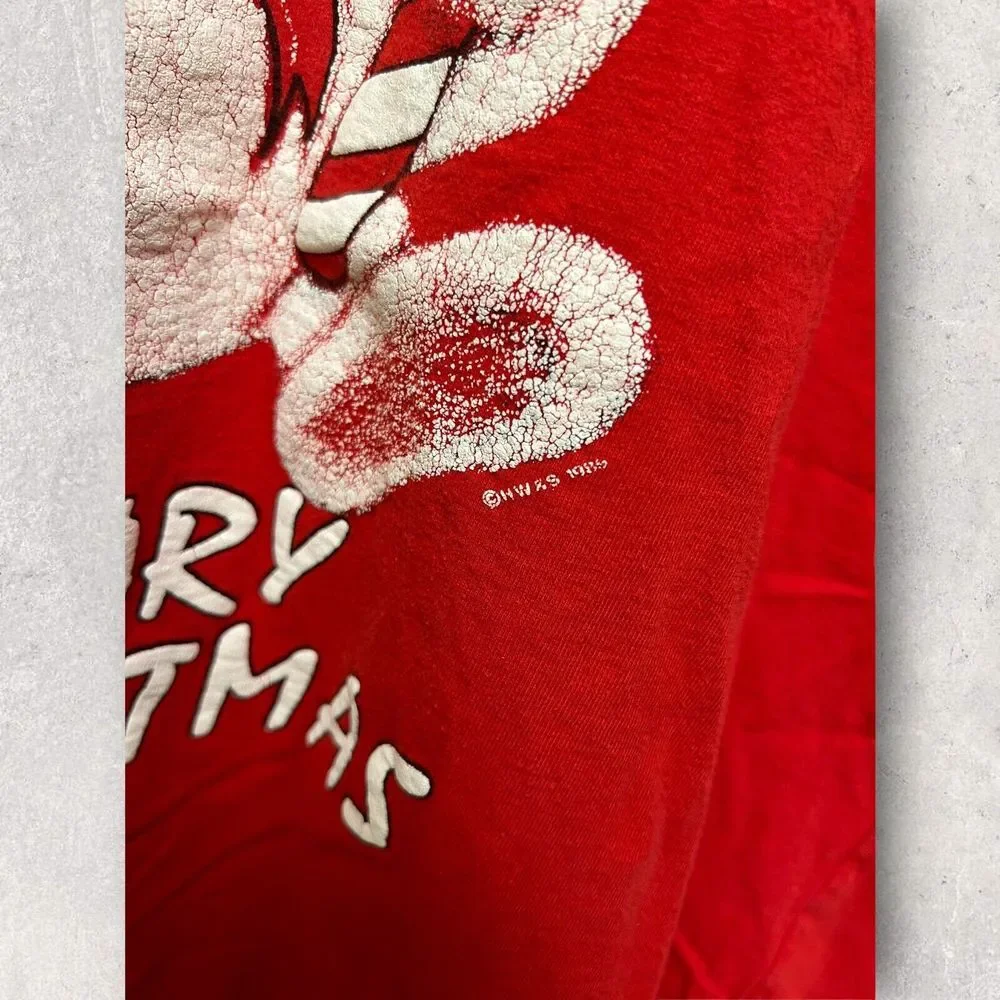 1986 Bearly Christmas‎ Women's Night Gown T Shirt Red Size XL
